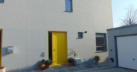 Yellow entrance door