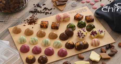 A selection of chocolates made at The Chocolate Manor Chocolate Box experience