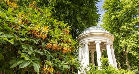 Image is of the Lady Alice Temple with surrounding foliage