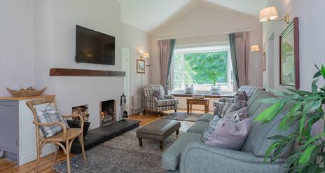 interior of living area at Brown Trout's Cottage suites