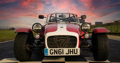 The Caterham 7 on the start line of the North West 200