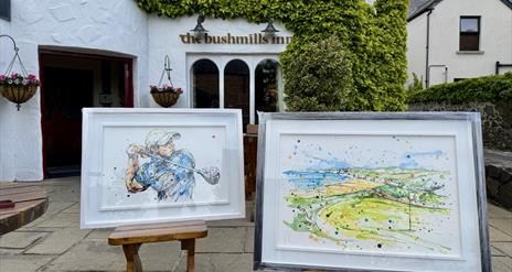 Kathryn Callaghan Golf art exhibition at Bushmills Inn