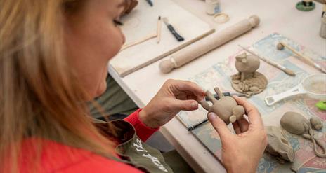 During the handmade to last experience you'll learn how to create your own clay farm animal