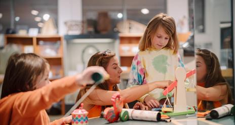Image of a family in Discover Art at Ulster Museum