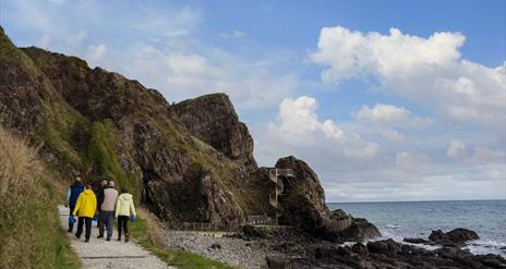 group walks along The Gobbins cliff path