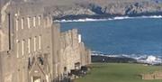 The Ardglass Golf Club House overlooks the Irish sea.