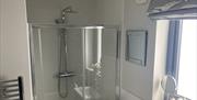 walk in shower in family bathroom