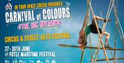 Image states: In Your Space Circus Presents - Carnival of Colours - The Big Splash. Circus & Street Arts Festival. 27-30th June @ Foyle Maritime Festi