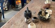 interior of Patricia Millar's ceramic studio