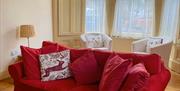 Red sofa in livingroom