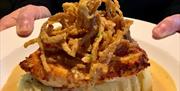 Chicken stack on plate