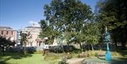 Image is of gardens and Wallace fountain