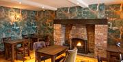 The Lough and Quay Dining area with fire