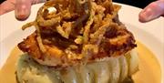 Chicken stack on plate