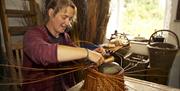 A basket maker at work