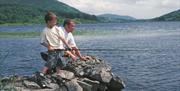 Father and Son fishing at Camlough Lake