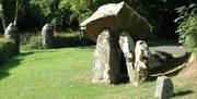 Standing and horizontal stones at a Dolmen