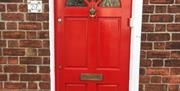 Red front door