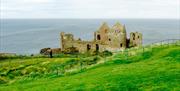 A longshot photo of Dunluce Castle near Portrush on Northern Ireland's north coast.