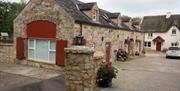 Row of cottages with stone walls