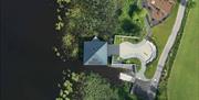 Ariel view of Round Lake and visitor centre