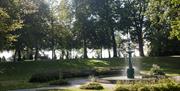 Image is of gardens and Wallace fountain