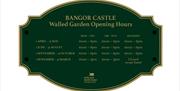 Bangor Castle Walled Garden, opening times