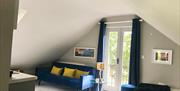 living room with patio doors