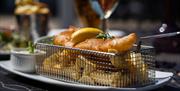 Fish and chips in basket