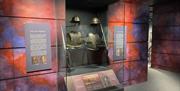 Display case with armour at Carrickfergus Museum