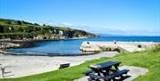 Picnic table at Portmuck Harbour