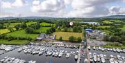 Photograph of Marina with pin location of Loughside Lodge in background