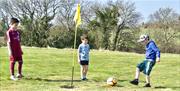 newtownabbey footgolf boys on the green with ball