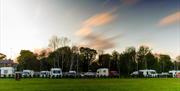 Caravans parked in an area of the park