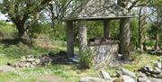 A photo of the alter at St Cooey's wells