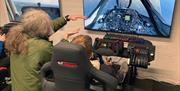 One of the seven flight simulators at the Ulster Aviation Society