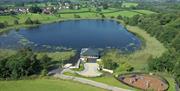 An aerial view of Roundlake Caravan park and children's play area