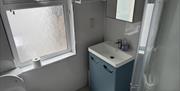 Toilet, wash basin and shower