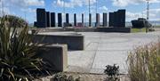 War Memorial Park at Marine Gardens with paved and planted areas