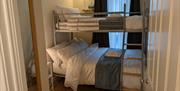 Double bottom bunk and single top bunk - sleeps 3