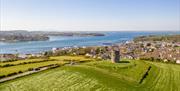 Views over Portaferry and Strangford Lough to Strangford, from Windmill Hill