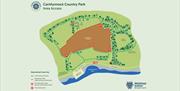 Map showing access while Carnfunnock Country Park is under redevelopment during 2025 & 2026.
