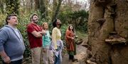 Group and guide standing beside a tree enjoying the experience A Taste of Castle Ward