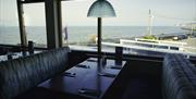 view across the bay from inside the Dirty Duck