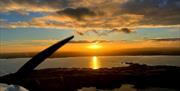 View of a sunset from an aeroplane