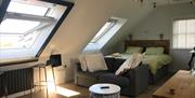 View of lounge and bedroom area @ Rathlin Sound Apartment
