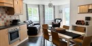 Fully equipped kitchen and living area