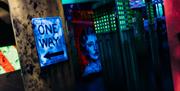 Inside the Laser tag arena.