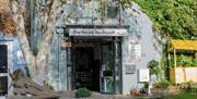 Entrance to the Secret Bookshelf with private garden in front