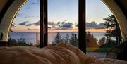 view of sunrise from the pod